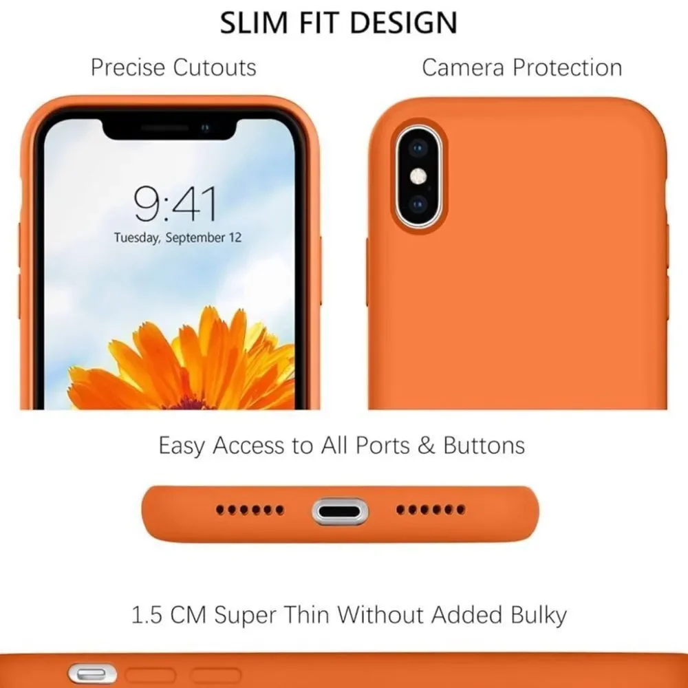 GUAGUA compatible with iPhone XS/X case 5.8 inch liquid silicone, soft gel